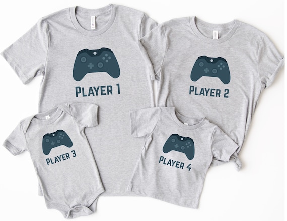 Player 1 Player 2 Matching Dad Baby Shirts Infant Bodysuit Romper One Piece Father's Day Cute Gift for New Gamer Dad Father Son Daughter