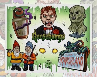 Print 11x14 &quot;Goosebumps&quot; Tattoo Flash