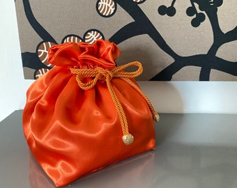 Borsa borsetta da sera da polso pouch da cerimonia matrimonio in raso sacchettino porta gioie tantissimi colori