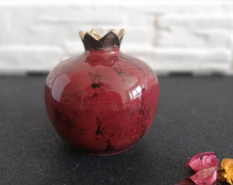Dark Red  Ceramic Pomegranate, 4,7 inches Pomegranate, Home Decor,Table Decor, Handmade Pomegranate