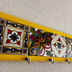 Talavera Key Holders, Key Hooks, Yellow Key Hanger, Wall Key Rack, Wall ...