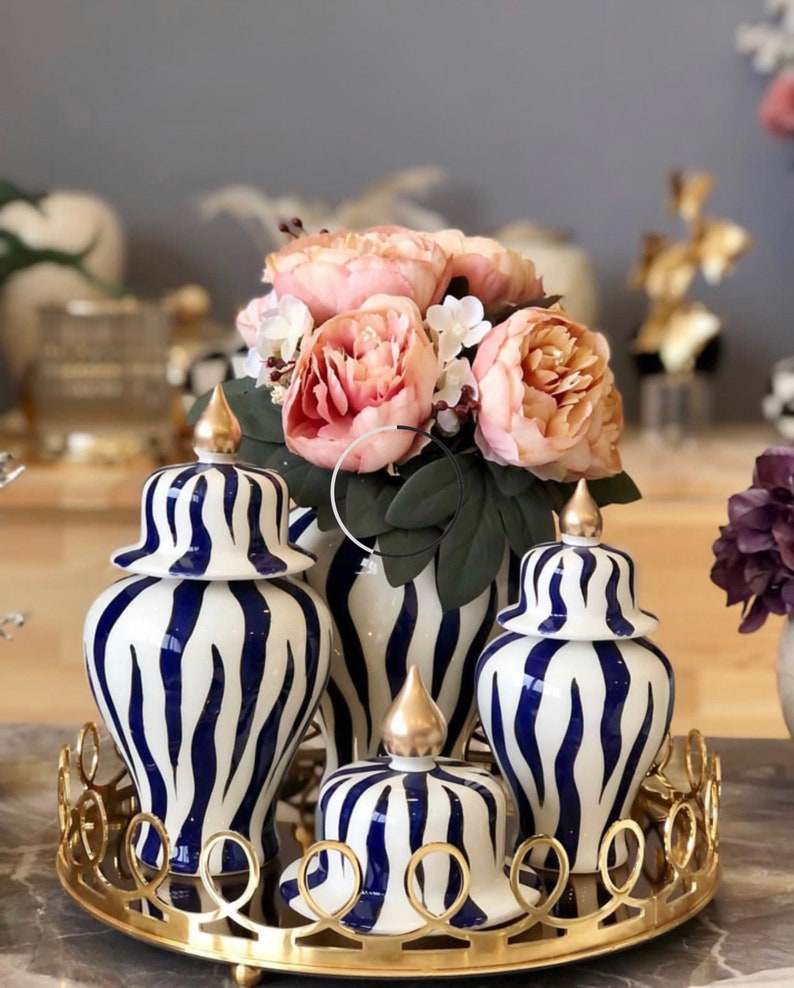 Zebra Ceramic Ginger Jar With Lid Set of 3 Handmade Ceramic Etsy