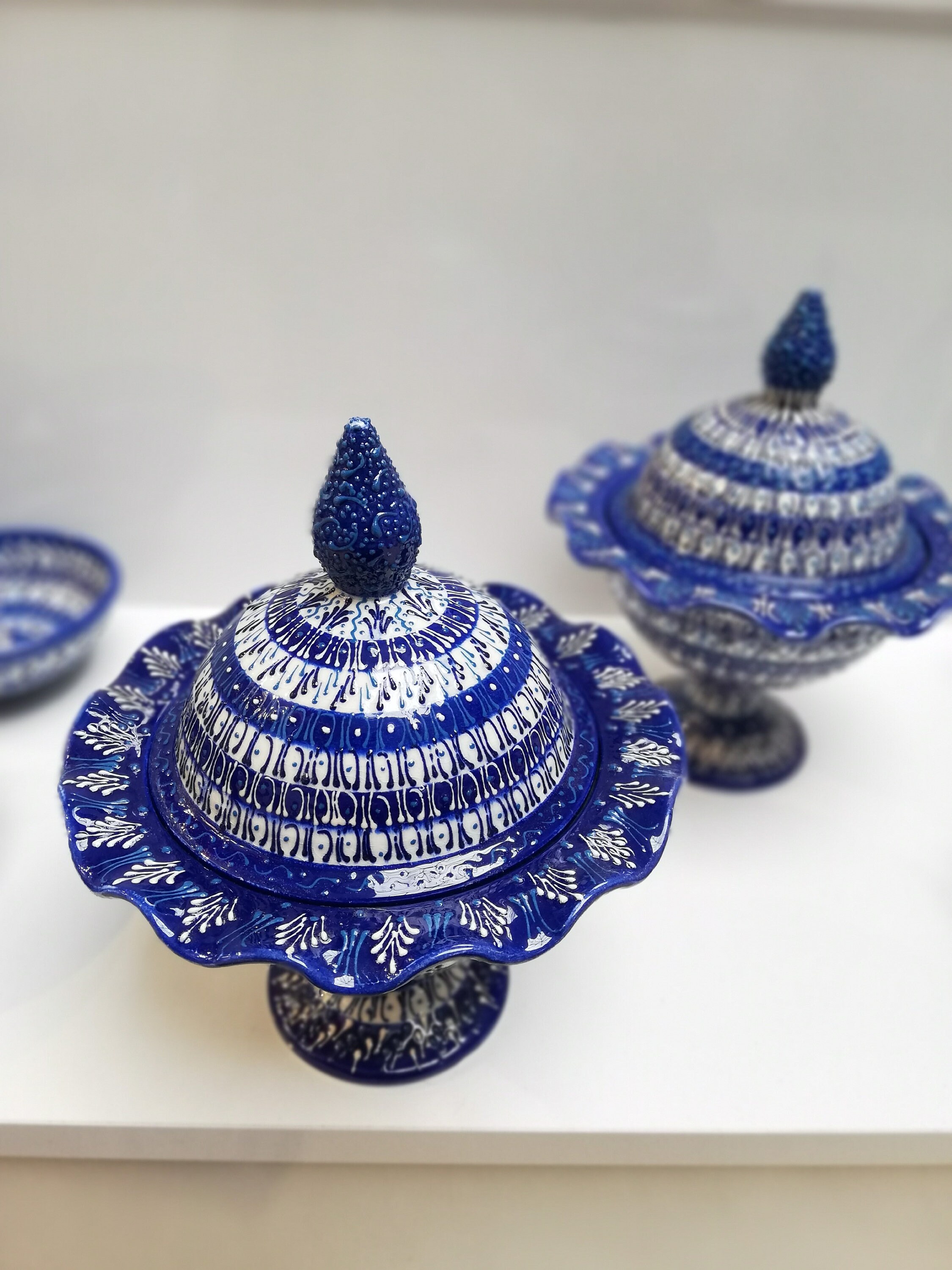 Turkish Ceramic Bowl with Lid Handmade Footed Sugar Bowl Etsy