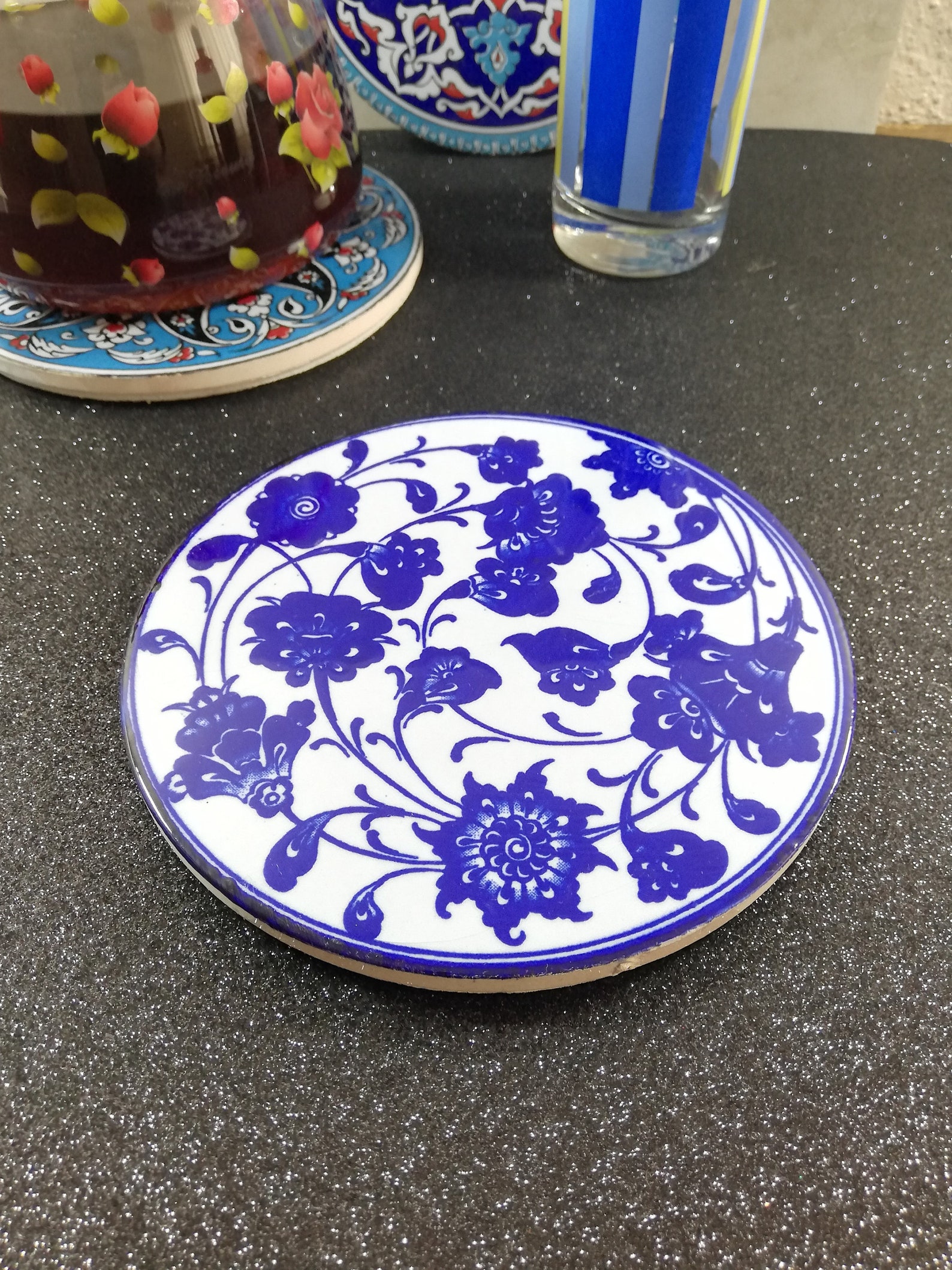 Decorative Tile Kitchen Trivet 7 Tile Trivet Ceramic Etsy