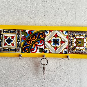 Talavera Key Holders, Key Hooks, Yellow Key Hanger, Wall Key Rack, Wall ...
