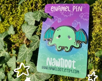 Cute Cthulhu Octopus - Gold Hard Enamel Pin