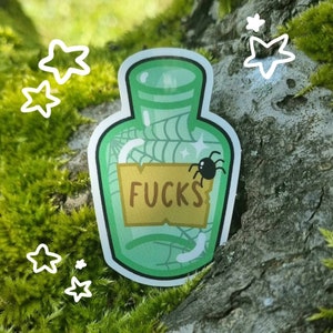 Sticker No Fucks Jar - glanzend vinyl - gestanst - waterdicht