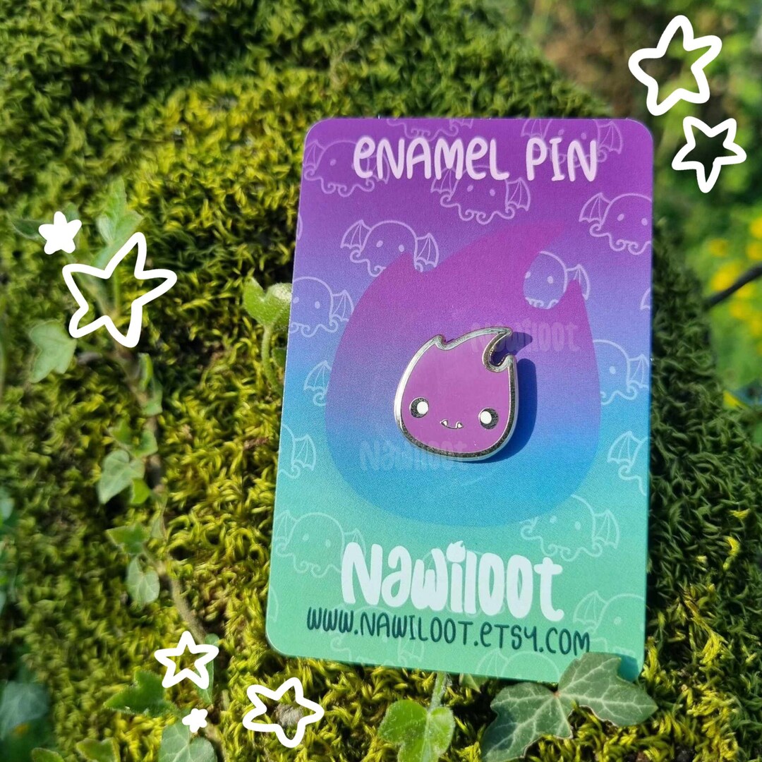 Mini Flame Purple - Gold Hard Enamel Pin - Etsy