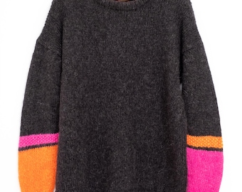 Allsorts Mohair Alpaca Sweater Digital Knitting Pattern. One Size: L / XL, UK 16 / 18, US 12 / 14