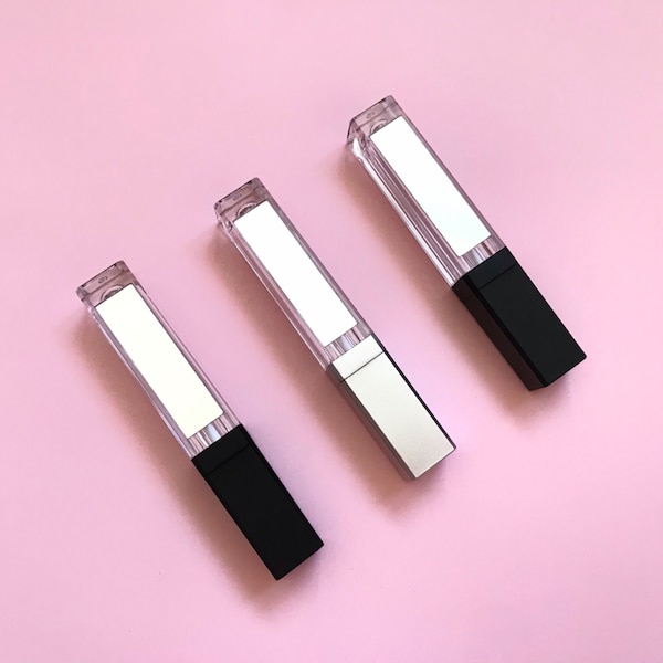 7ML with packaging box led light lip gloss tube Empty lip glaze tube with mirror lip oil bottle beauty cosmetic packaging lip gloss tool