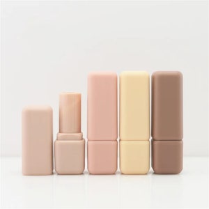Square multicolor matte lipstick tube Empty lip balm tube Inner diameter 12.1mm Beauty cosmetic packaging material