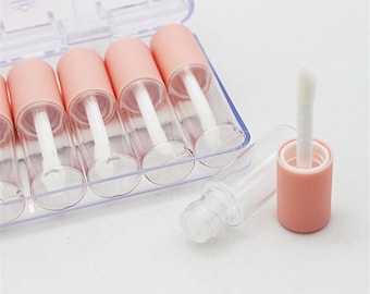 3ml pink lid sample lip gloss tube empty lip glaze tube lip oil bottle set one box of 10 pcs beauty cosmetic packaging lip gloss container