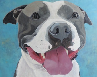 Custom Pet Portrait/Acrylic Pet Portrait/Pet Painting/Hand Painted from Your Own Photo/Custom Dog Portrait/Custom Pet Memorial/Portrait Dog