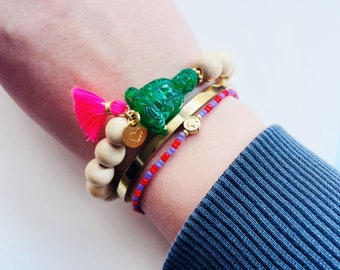 Armband Buddha Neon Pink