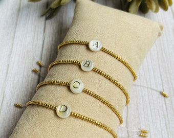 Initialen Armband Fein Makramee Gold Armband Minimalistisch