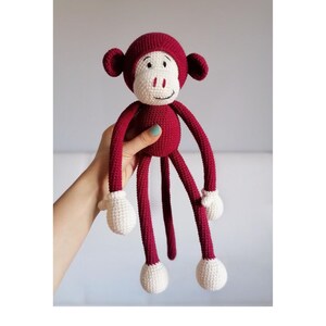Crochet Animals, Crochet Monkey, Amigurumi Monkey, Monkey Plushie, Stuffed Monkey Toy, Handmade Crochet Monkey, Gift for Babies