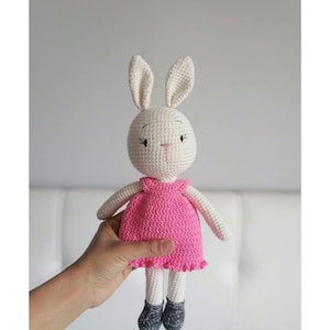 Crochet Bunny, Amigurumi Bunny Toy, Amigurumi Animals, Bunny Plushie, Crochet Bunny in Dress, Stuffed Bunny Toy