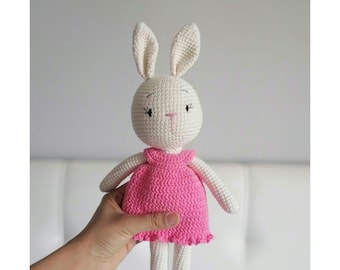 Crochet Bunny, Amigurumi Bunny Toy, Amigurumi Animals, Bunny Plushie, Crochet Bunny in Dress, Stuffed Bunny Toy