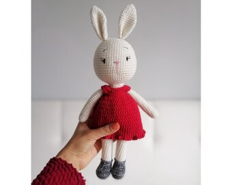 Crochet Bunny, Amigurumi Bunny Toy, Amigurumi Animals, Bunny Plushie, Crochet Bunny in Dress, Stuffed Bunny Toy