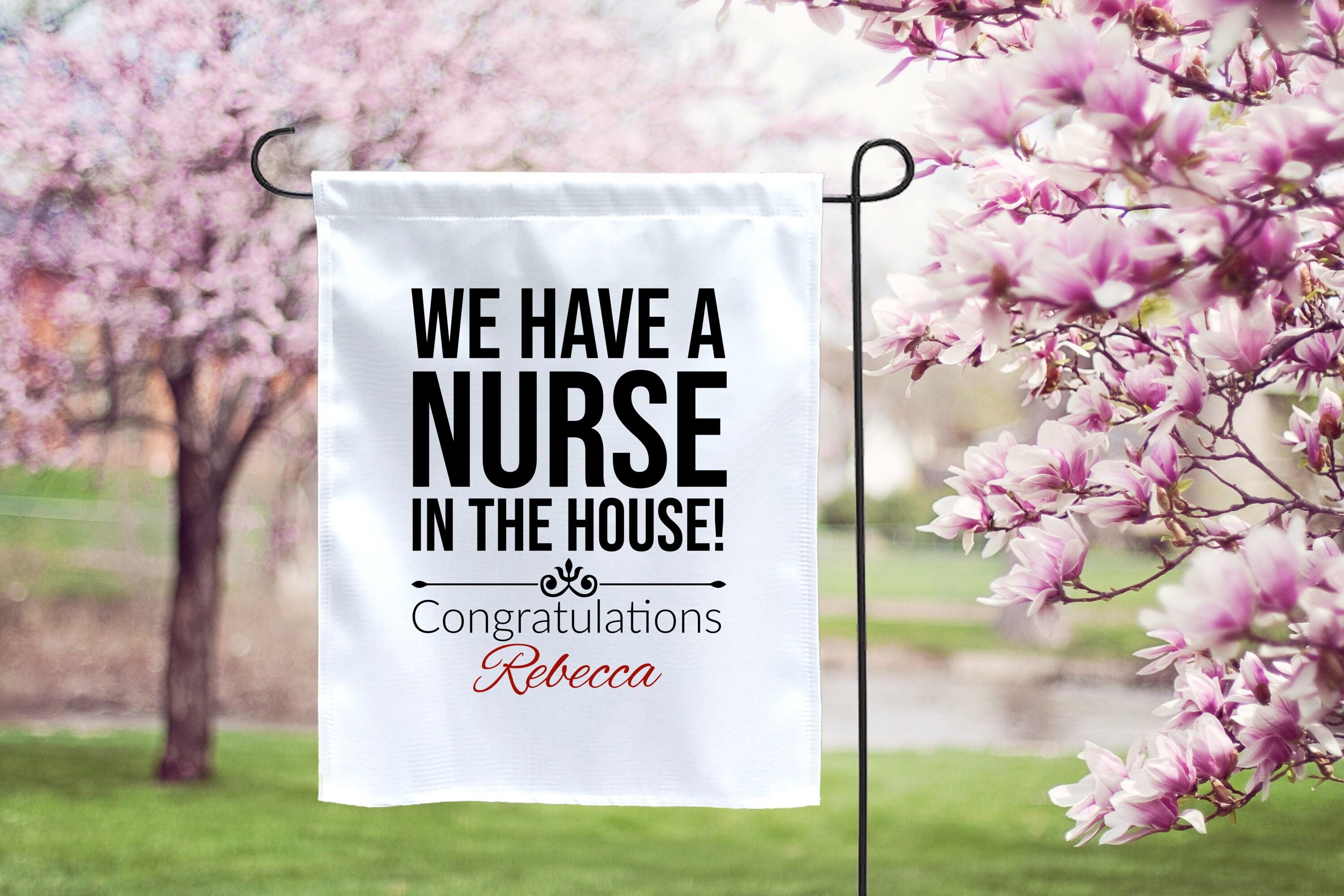 Personalized Nurse Graduation Garden Flag Nursing School Yard Etsy
