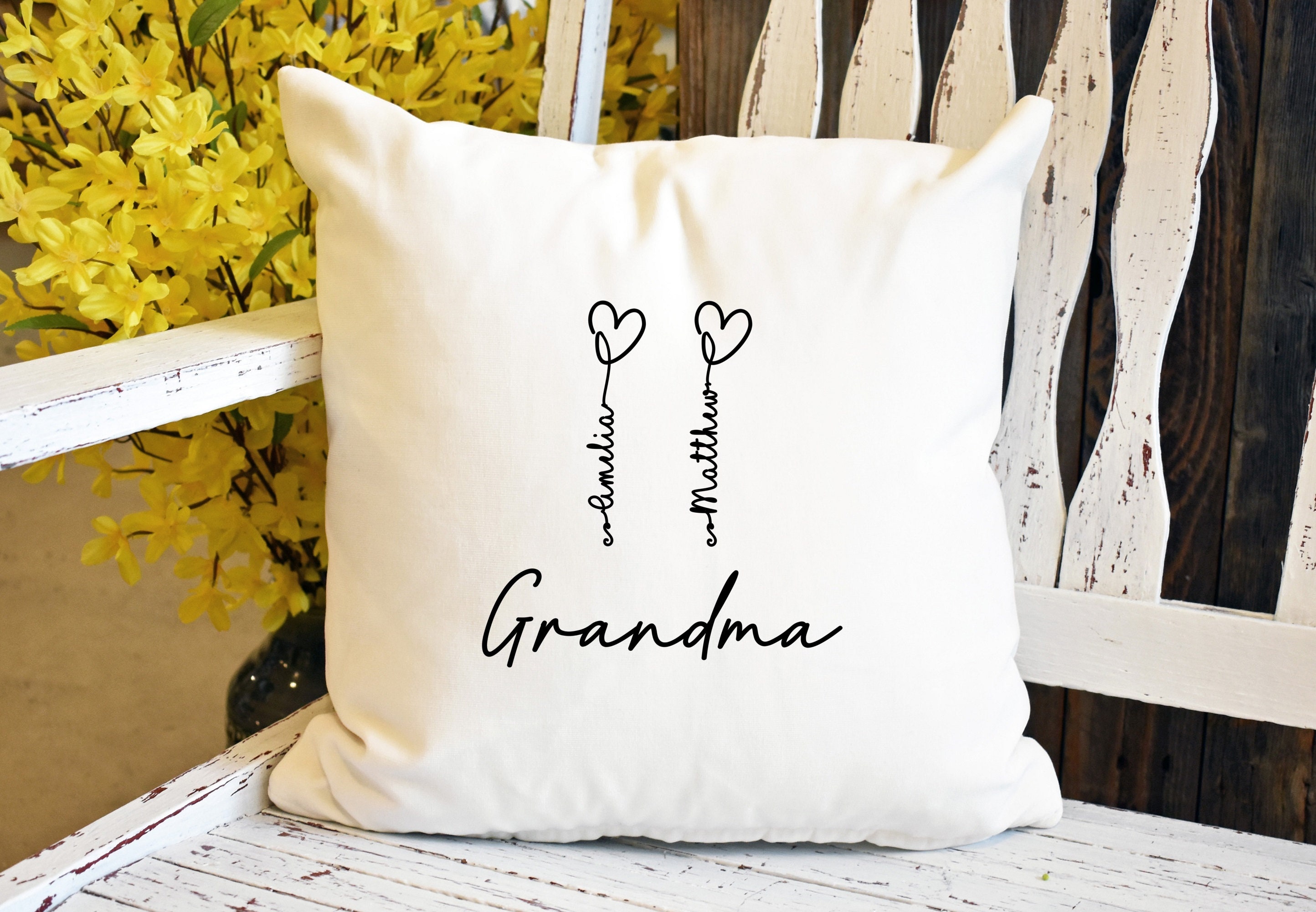 Personalized Grandma Pillow Case Grandma From Grandkids Etsy