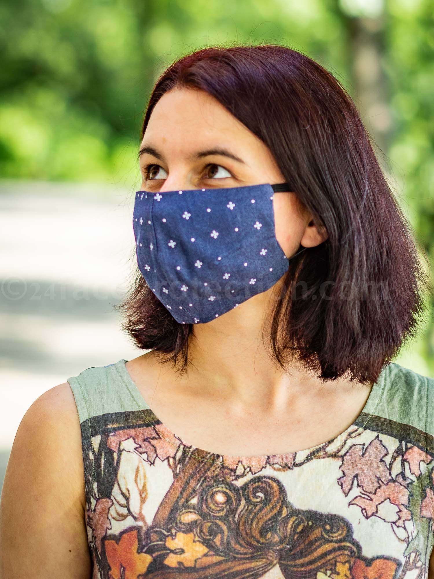 Decorative face mask with pluses print washable reusable face Etsy