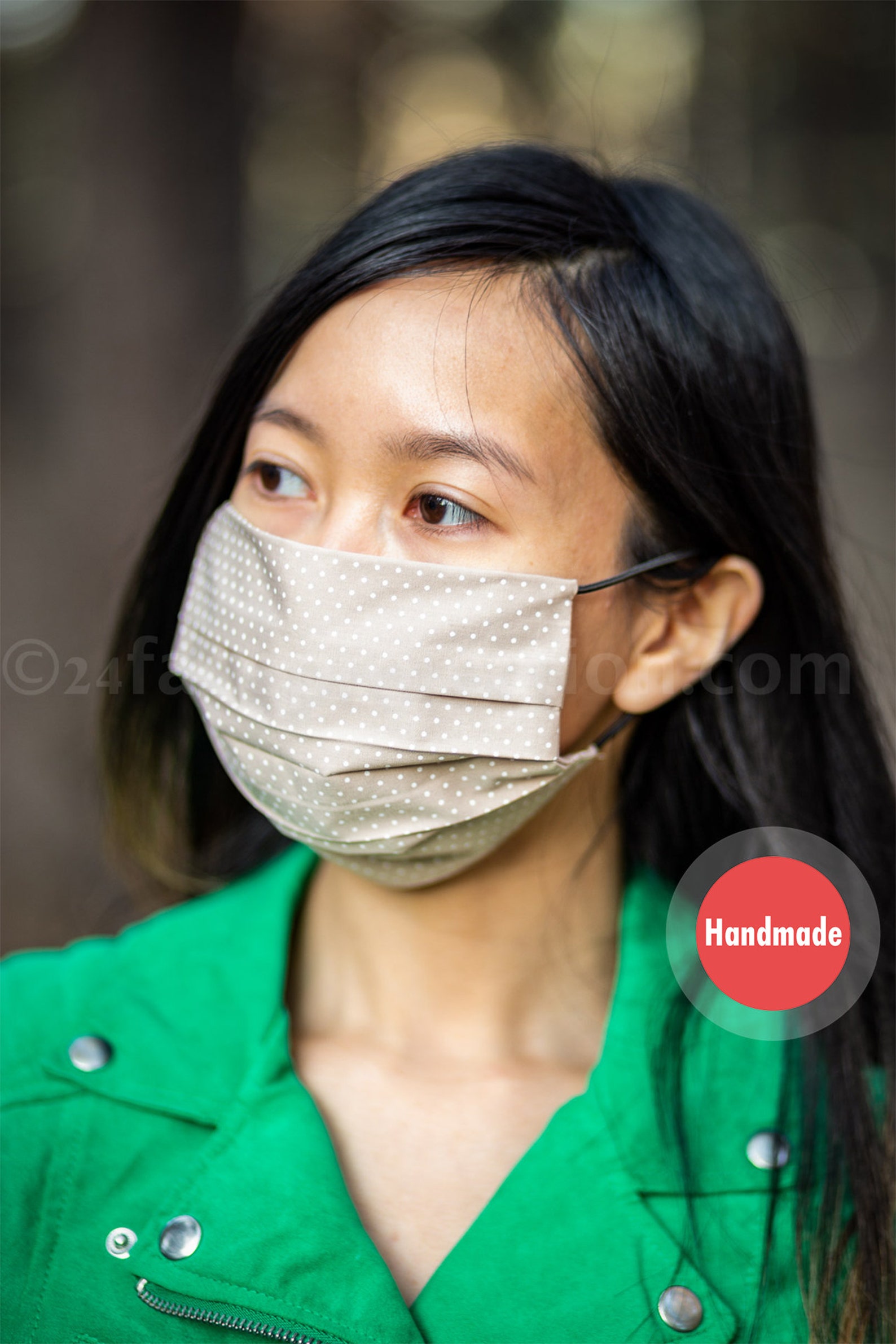 Decorative face mask with peas print washable reusable face Etsy