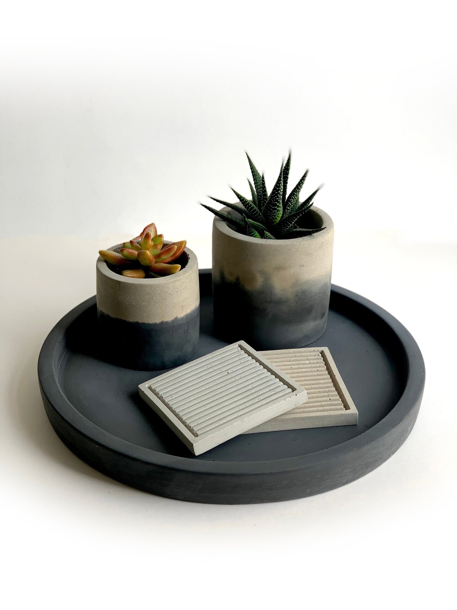 Large Round Concrete Tray Display Tray Centrepiece Etsy