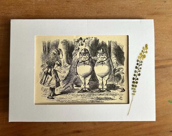 Alice Through the Looking-Glass vintage 1948 lithograph greetings card