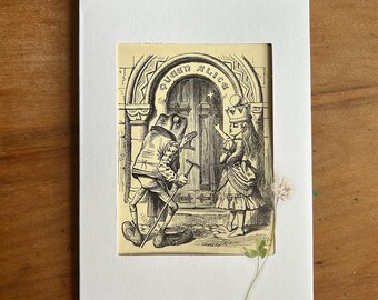 Alice Through the Looking-Glass vintage 1948 lithograph greetings card