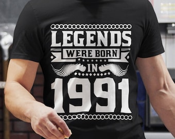 Camisa presente de 30º aniversário para ele. As lendas nasceram em 1991