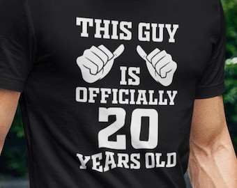 Camiseta Este cara tem oficialmente 20 anos de idade e presente de aniversário de 20 anos