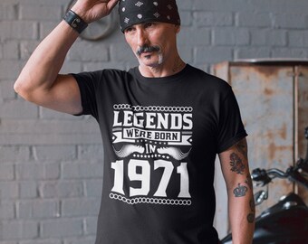 Camisa 50º presente de aniversário para ele As lendas nasceram em 1971