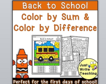 Back to School Color by Addition and Subtraction