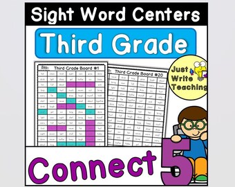 Connect 5 Third Grade Sight Words Game