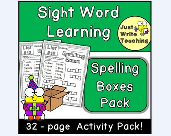 Sight Word Spelling Boxes Activity Pack - 32 Activities!