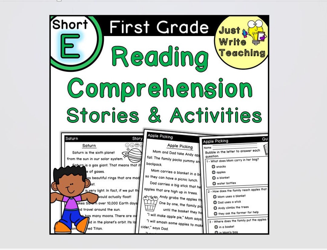 First Grade Reading Comprehension - Short E Texts, Activities, Skills  Practice - Etsy, image size:1080x826