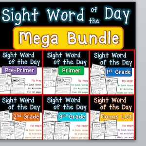 Sight Word of the Day MEGA BUNDLE (630 Activities) All Dolch Sight Word Lists!!