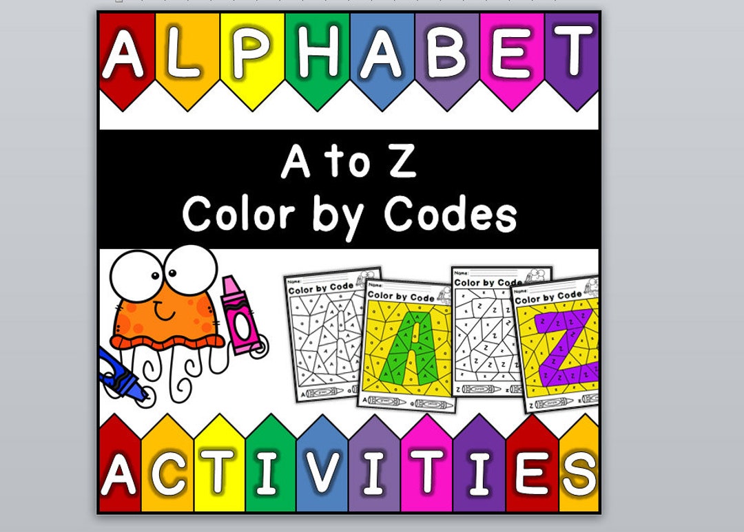 Color by Codes - Alphabet Activities (26 Pages!) - Etsy