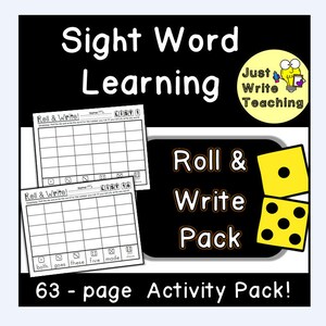 Sight Word Roll and Writes Activity Pack - 63 Pages - Distance Learning ...