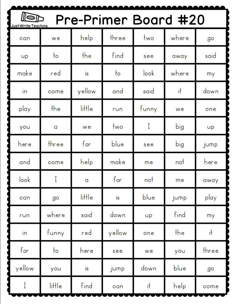 Connect 5 Sight Words Game - BUNDLE - Etsy