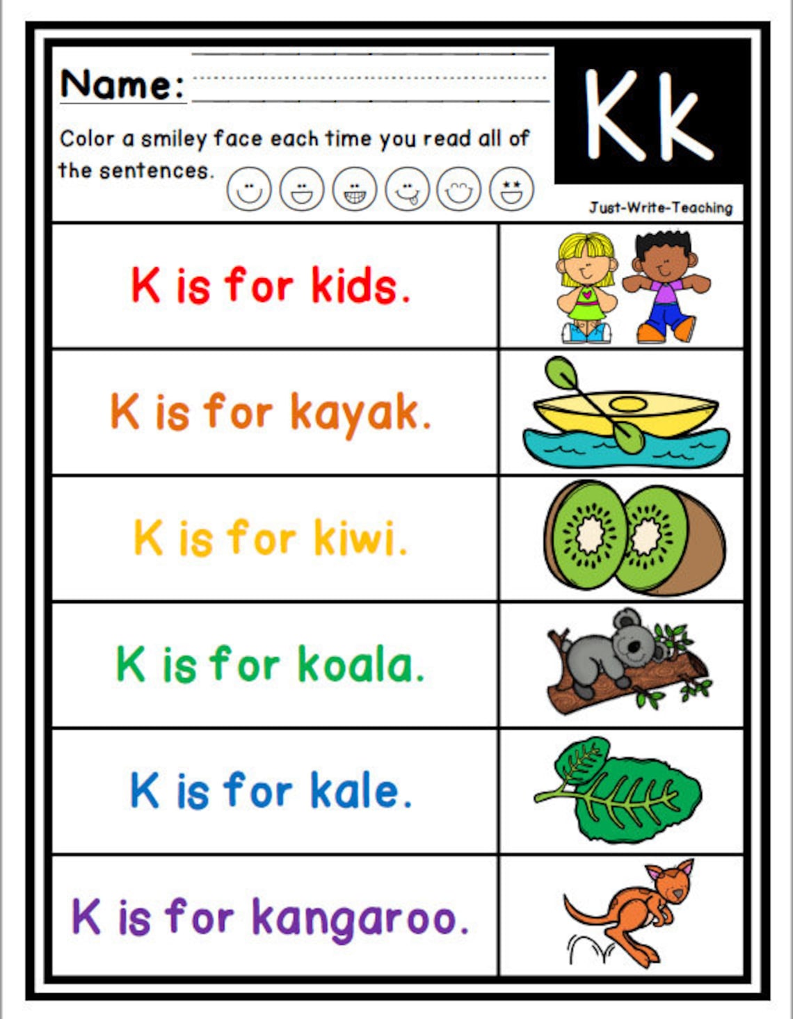 Letter K Practice Games and Activity Pack - Etsy