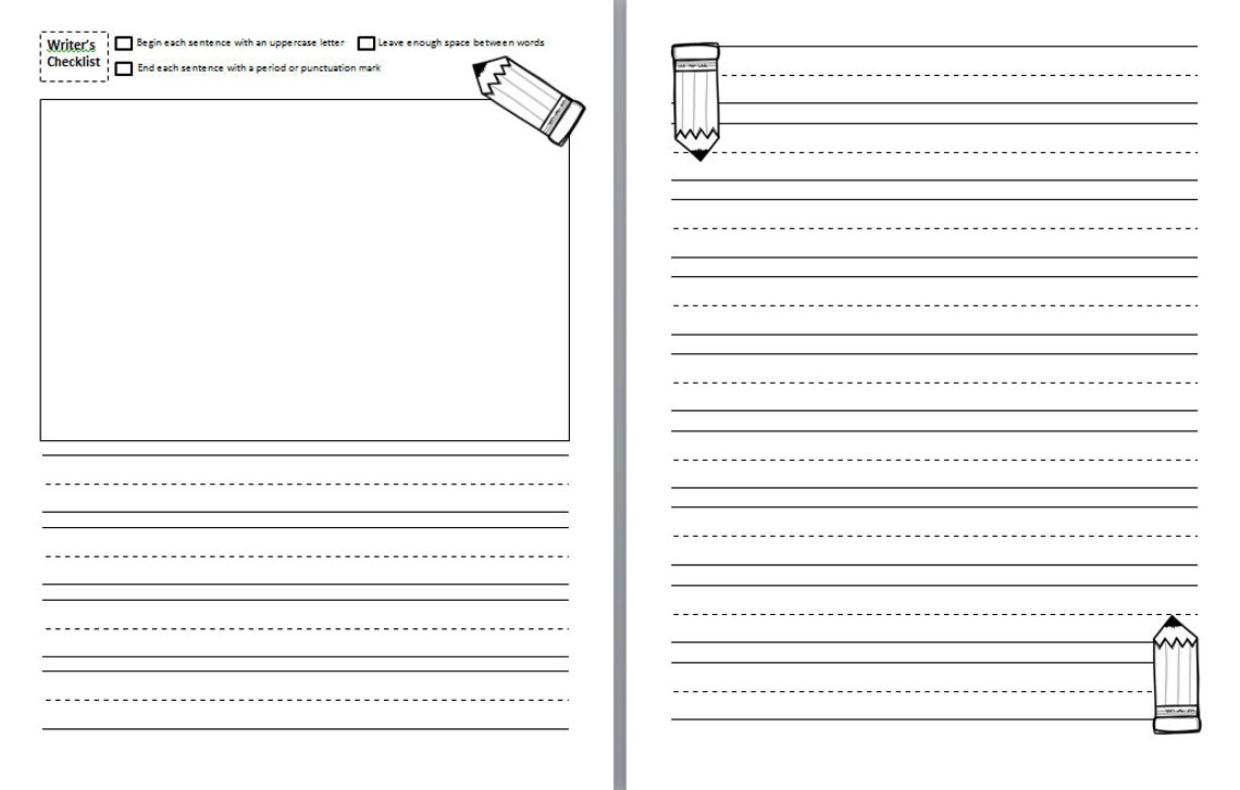Elementary Writing Journal Book Template - Etsy
