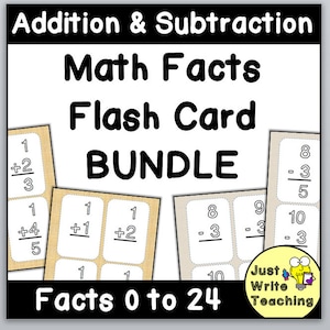 Math Flash Cards Addition Facts & Subtraction Facts (Ressource d'apprentissage à distance)
