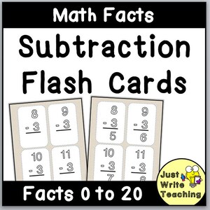 Cartes Flash de soustraction - Mathématiques élémentaires - Apprentissage à distance