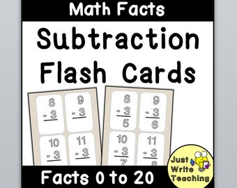 Math Flash Cards Addition Facts & Subtraction Facts (distance Learning ...