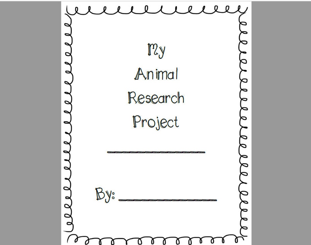 Animal Research Project Book Template (week-long) ~ Distance Learning ...