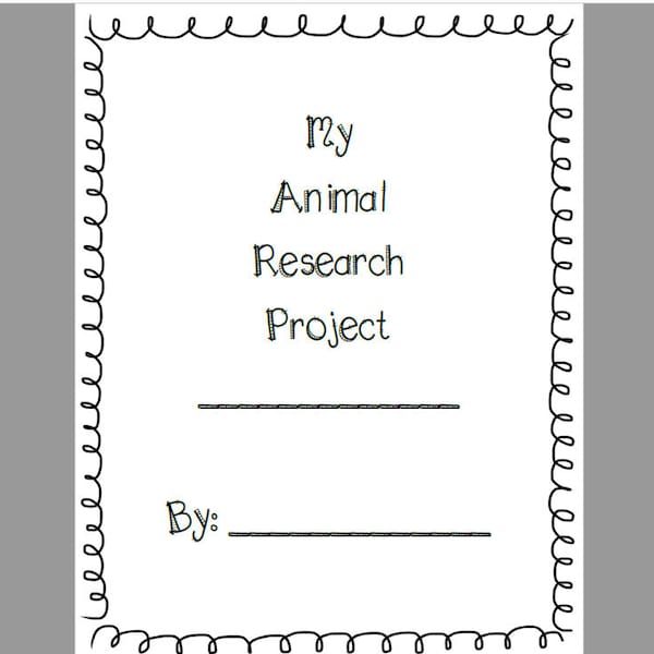Animal Research Project Book Template (week-long) ~ Distance Learning