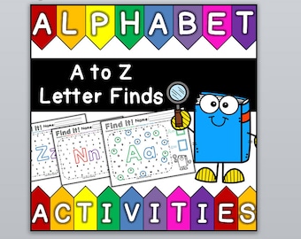 Letter Finds - Alphabet Activities - A to Z Practice (52 Activities!)