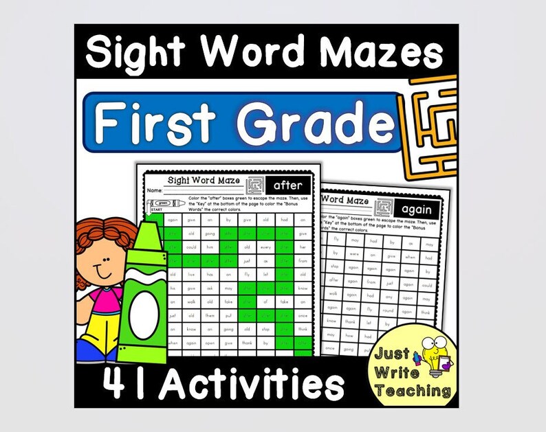 First Grade Sight Word Mazes - Etsy